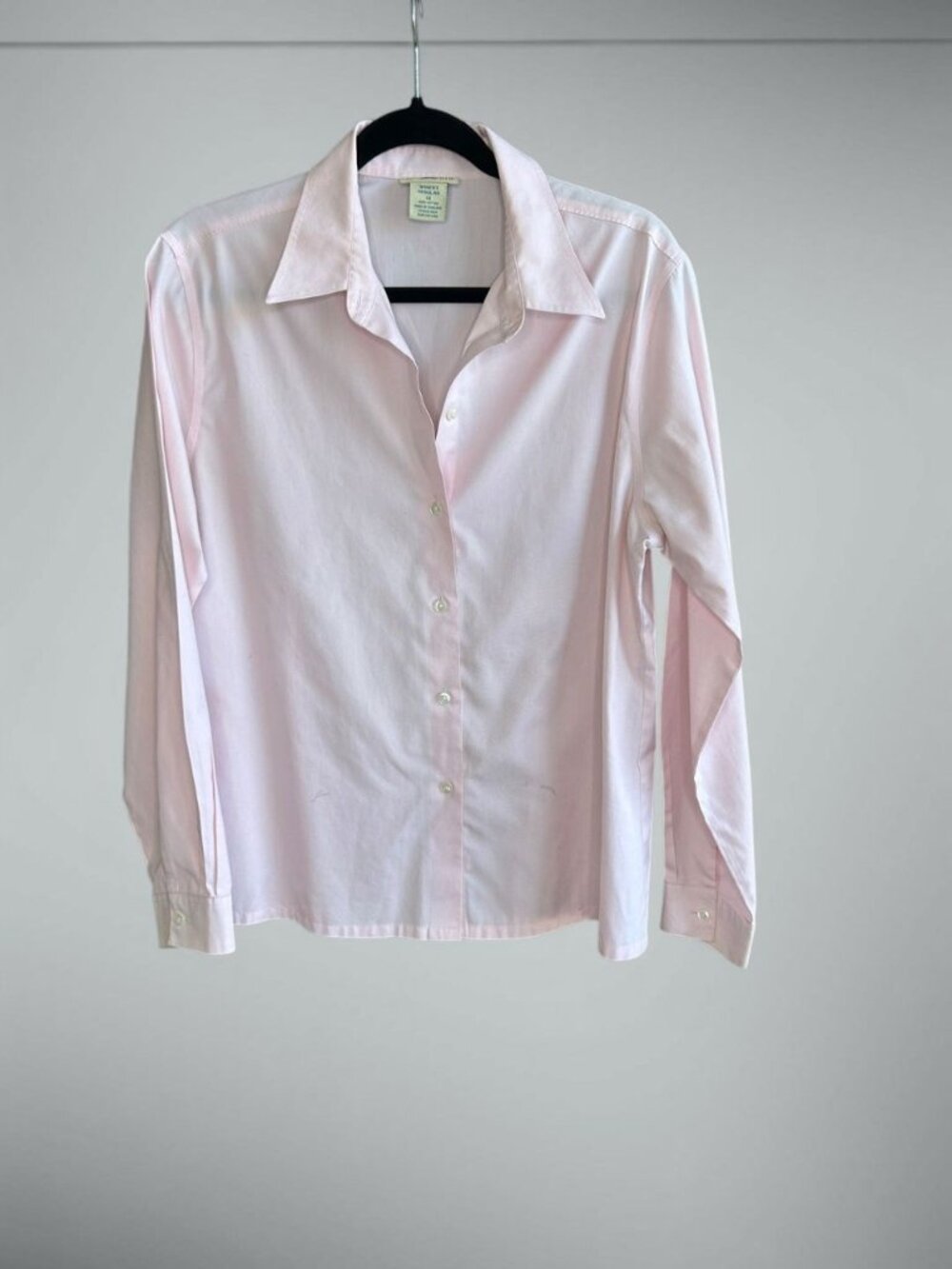Travelsmith Light Pink 100% Cotton Easy Care Blouse Size 14